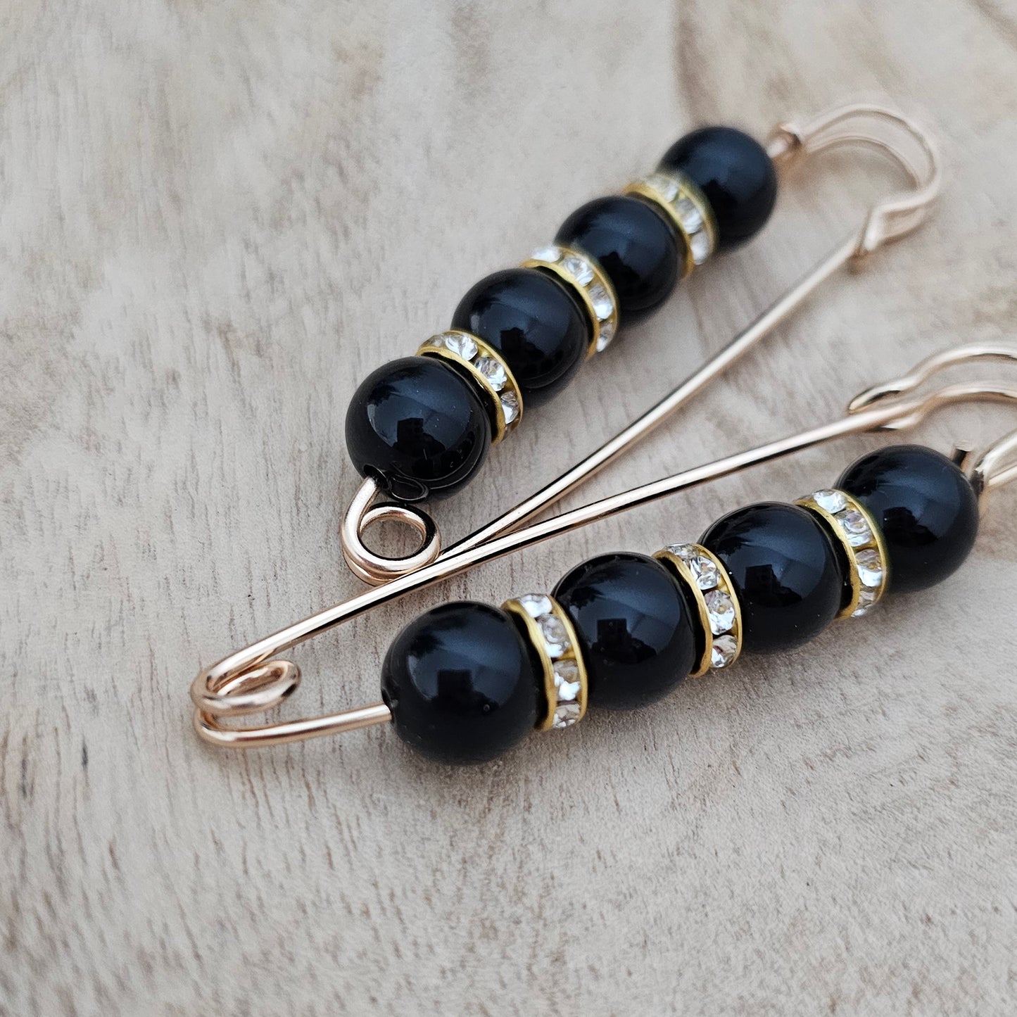 Black Pearl Shoe Pins Custom Charms Close Up