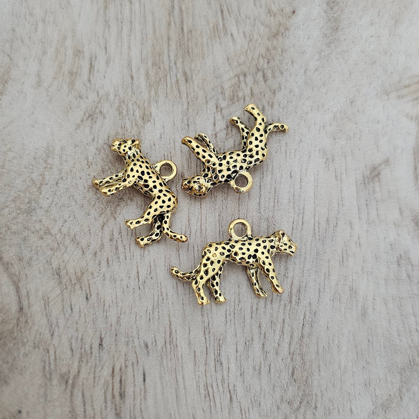 Cheetah Leopard Gold Charm Custom Charm Necklace