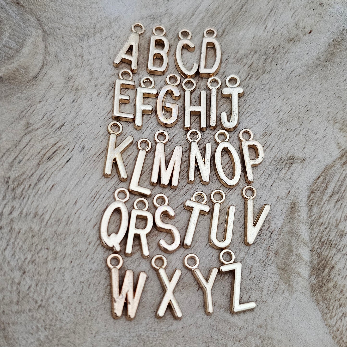 Custom Charm Alphabet Letter Gold Custom Charm Necklace