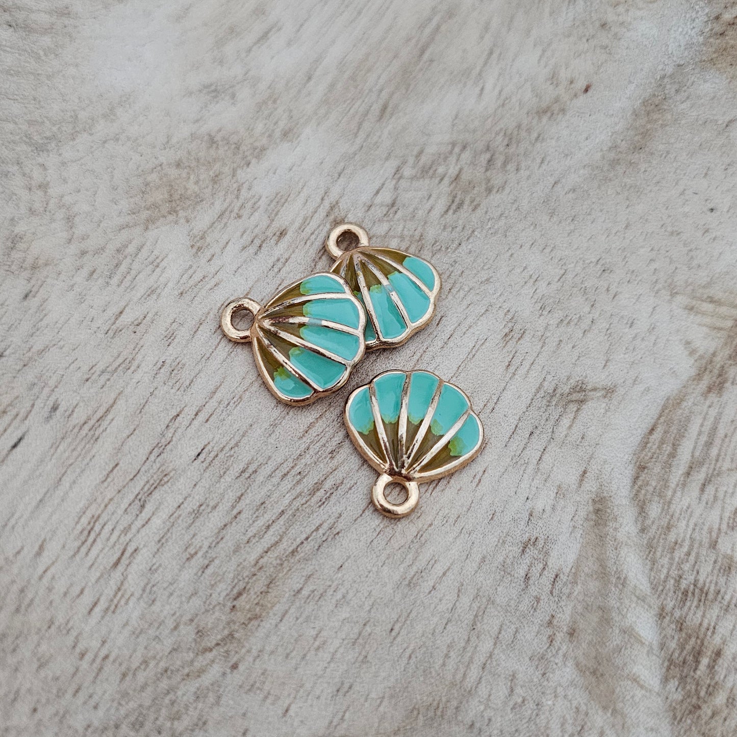 Custom Charm Aqua Seashell Custom Charm Necklace