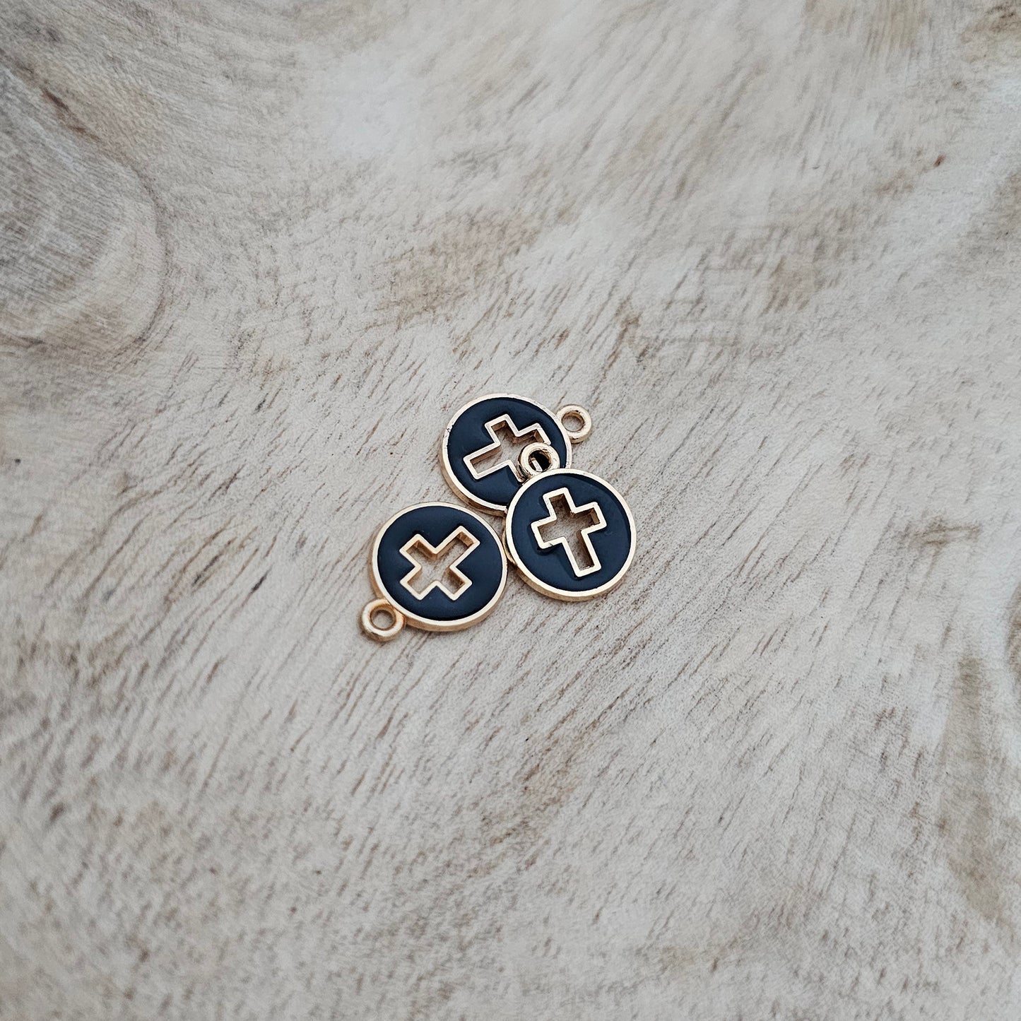Custom Charm Black Cross Custom Charm Necklace