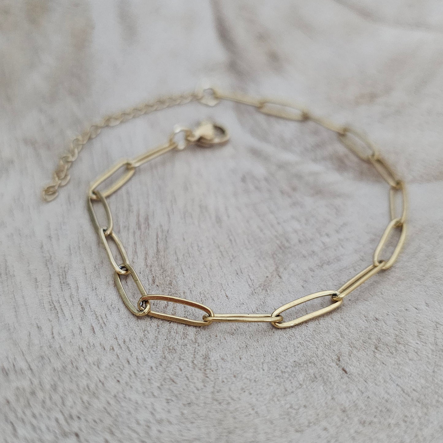 Custom Charm Bracelet Gold Paperclip Chain