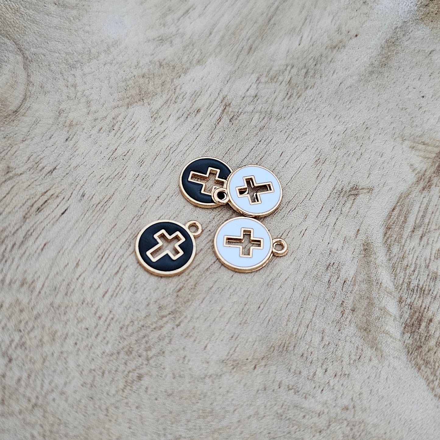 Custom Charm Cross White and Black Custom Charm Necklace