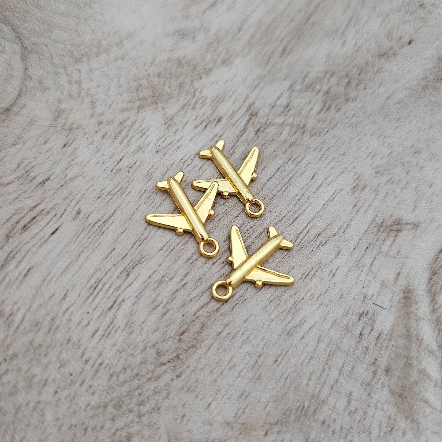 Gold Airplane Charm Custom Charm Necklace