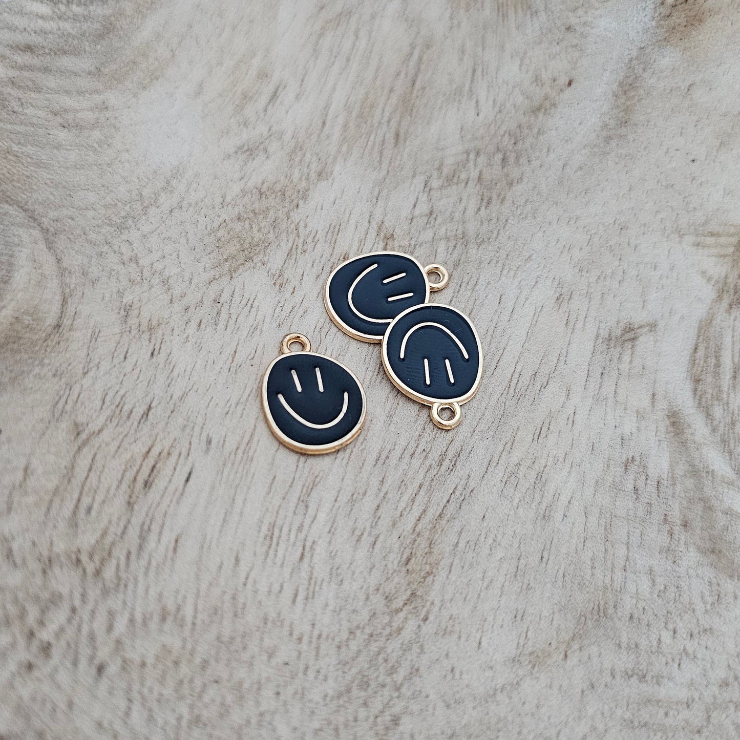 Custom Charm Imperfect Smiley Face Black Custom Charm Necklace