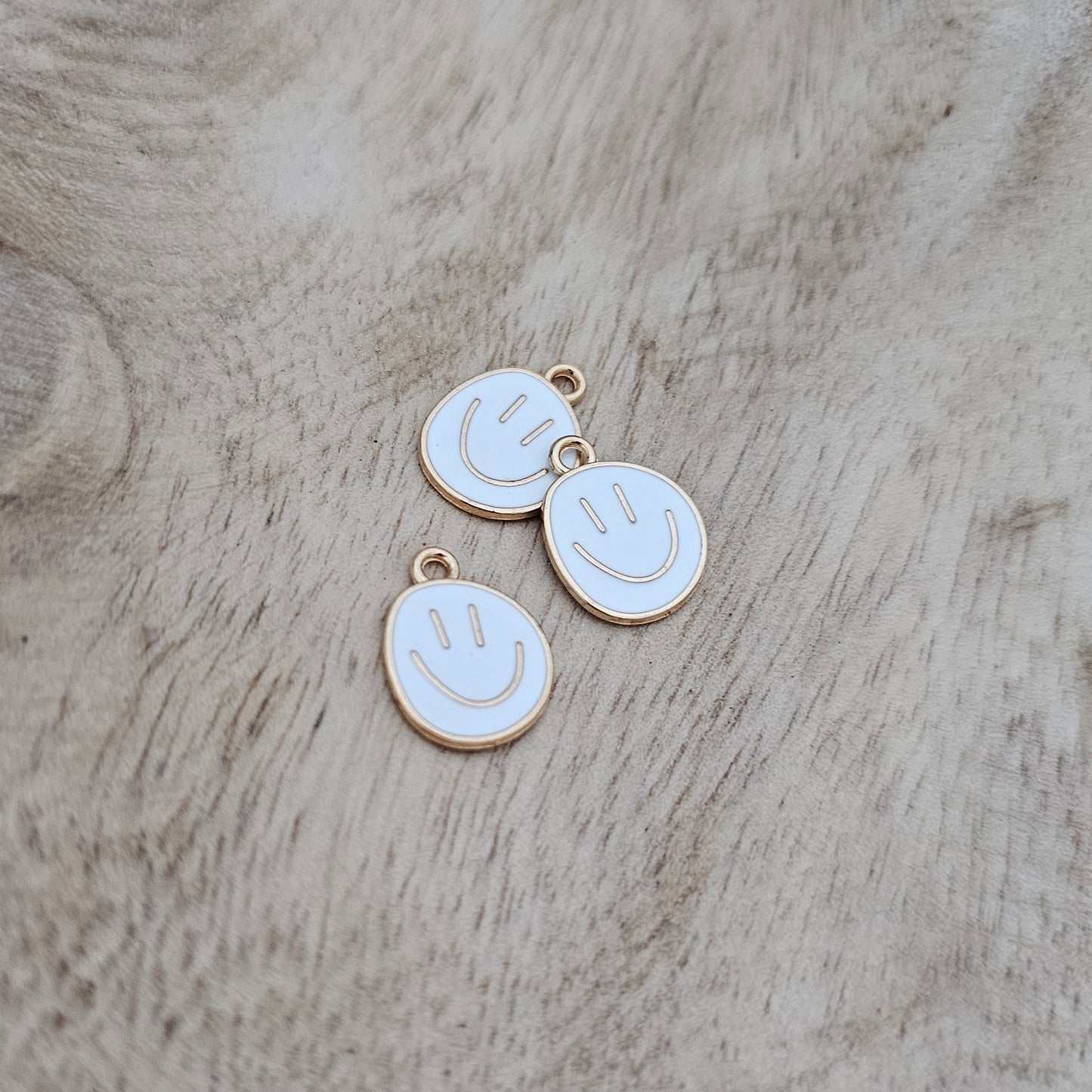 Custom Charm Imperfect Smiley Face White Custom Charm Necklace
