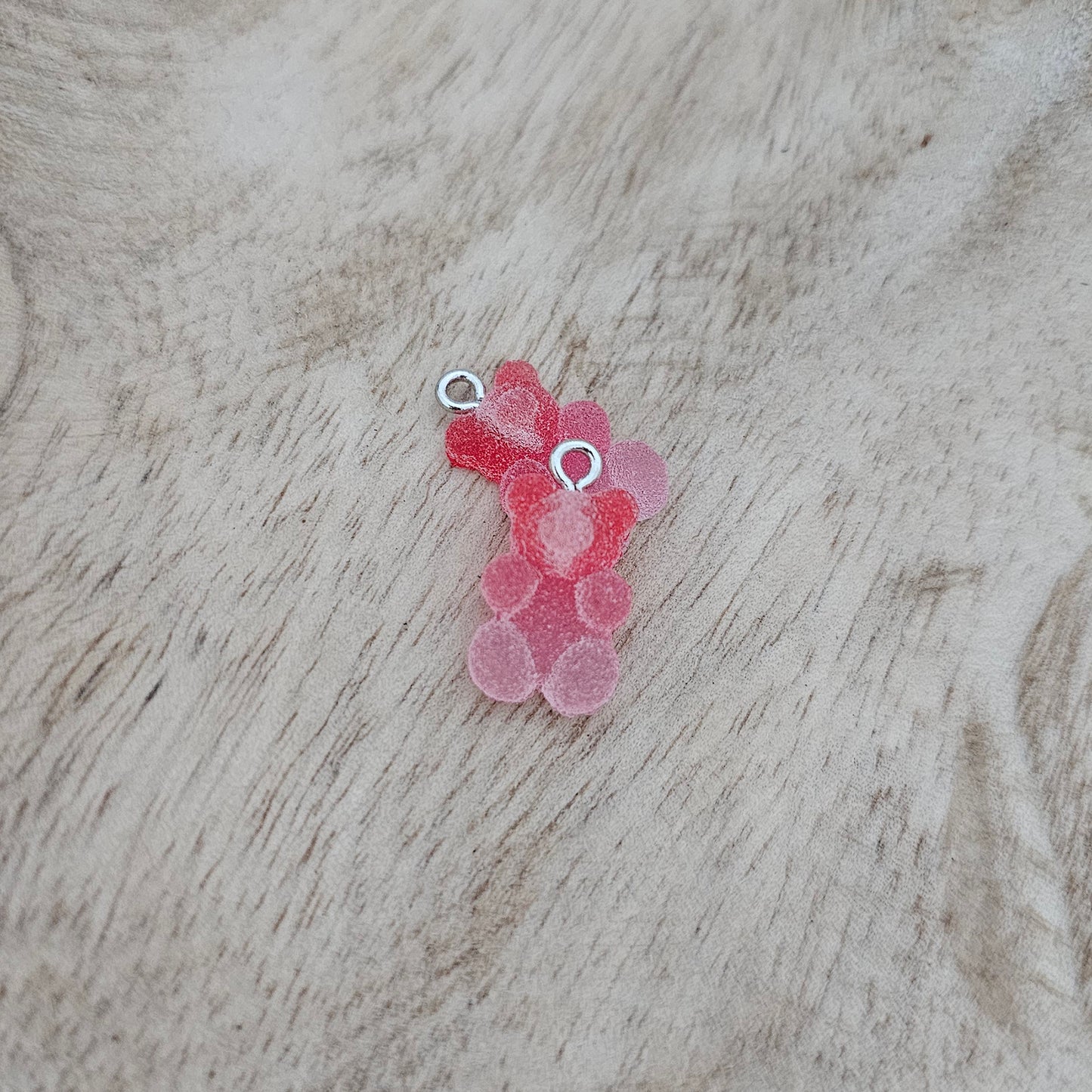 Custom Charm Sugar Coated Gummy Bear Pink Custom Charm Necklace