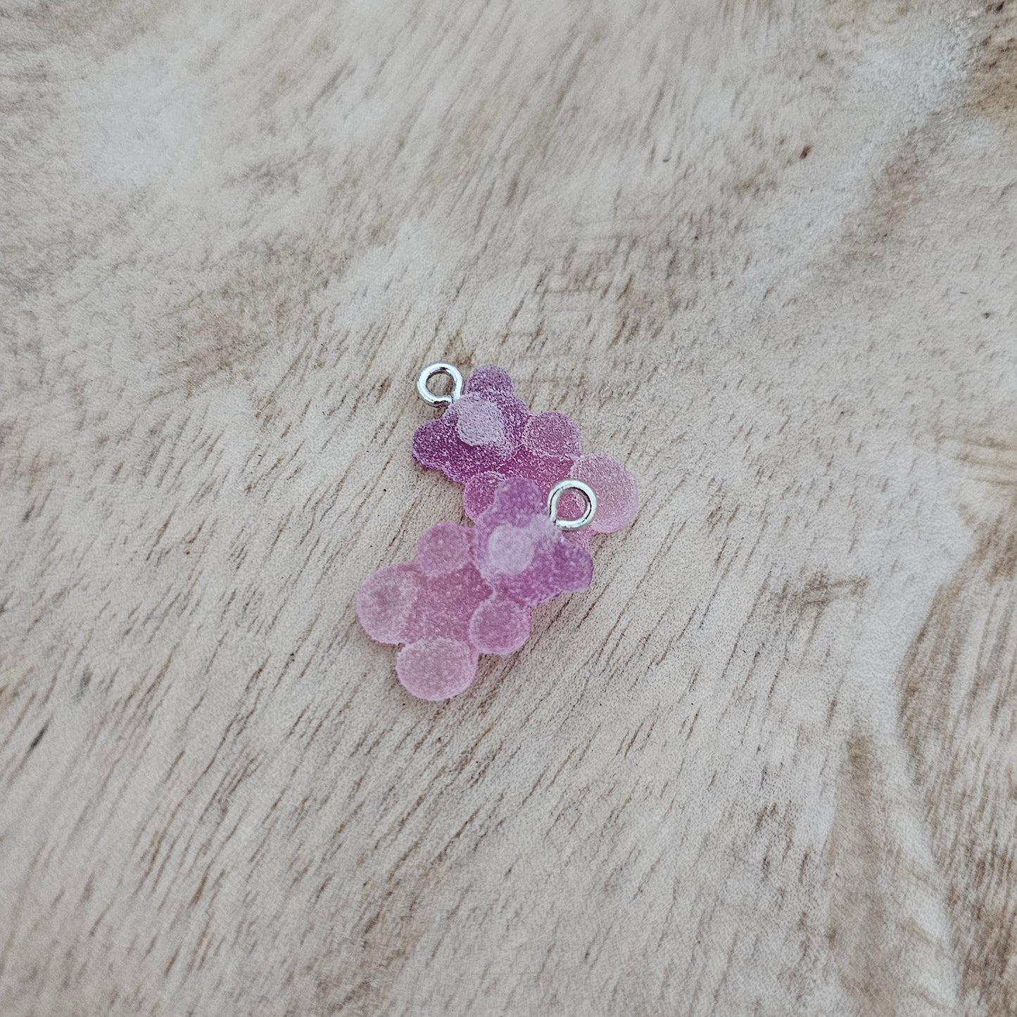 Custom Charm Sugar Coated Gummy Bear Purple Custom Charm Necklace