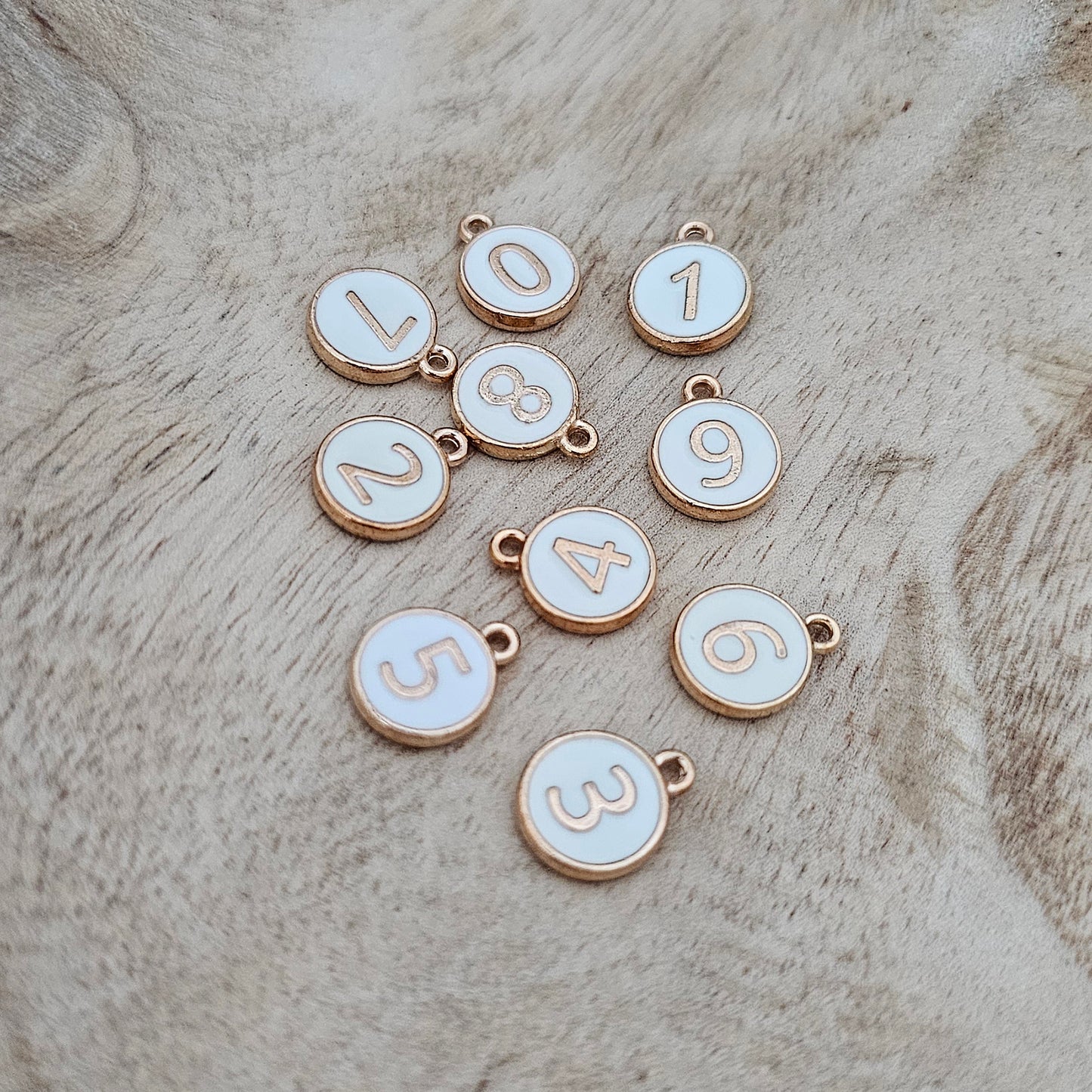 Custom Charm White Circle Number Custom Charm Necklace