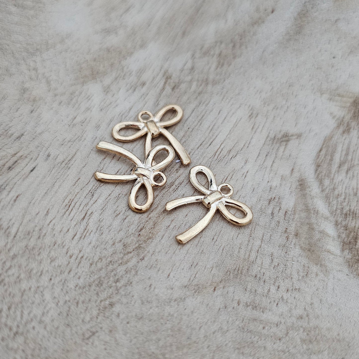 Gold Bow Charm Custom Charm Necklace