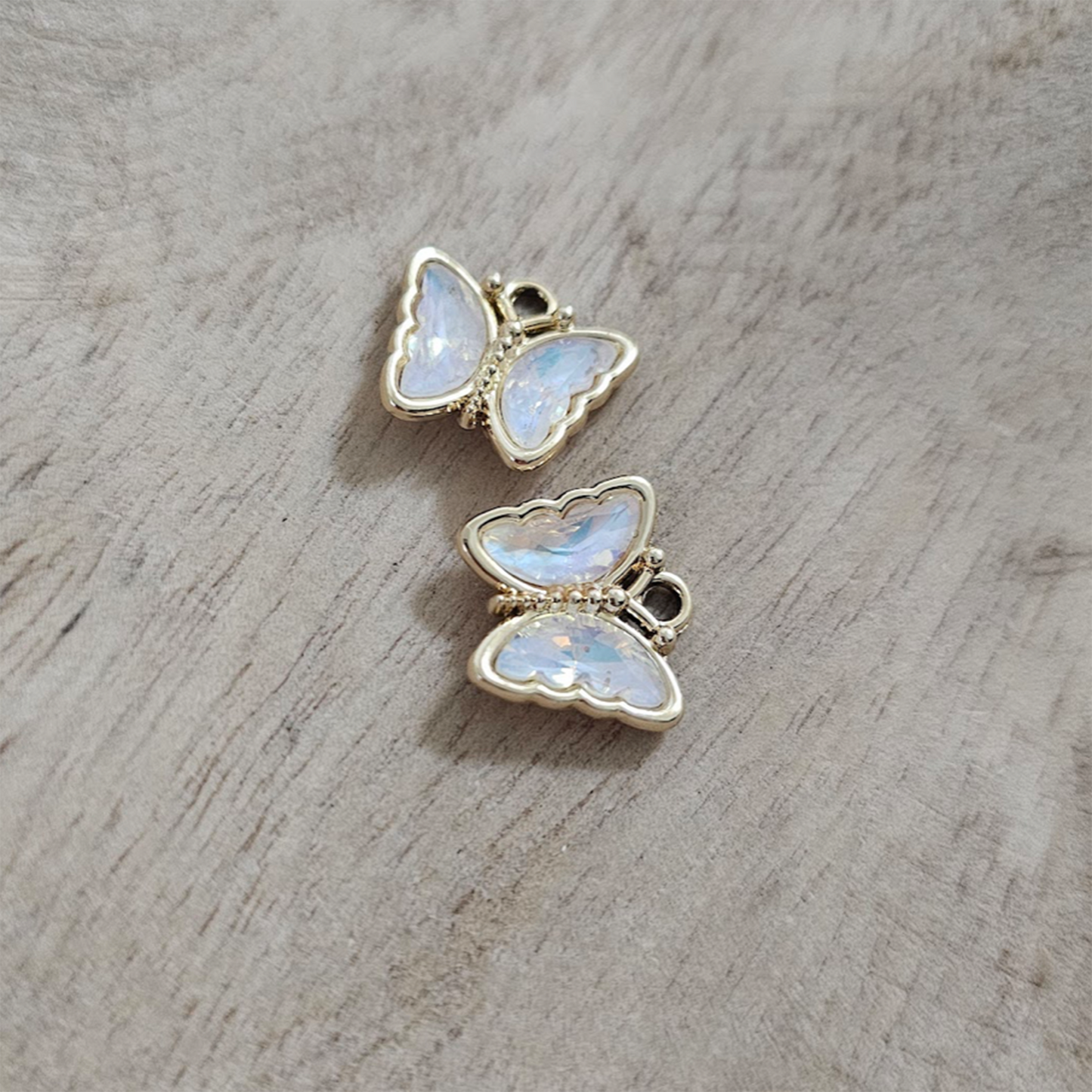 Gold Sparkly Butterfly Charm Custom Charm Necklace