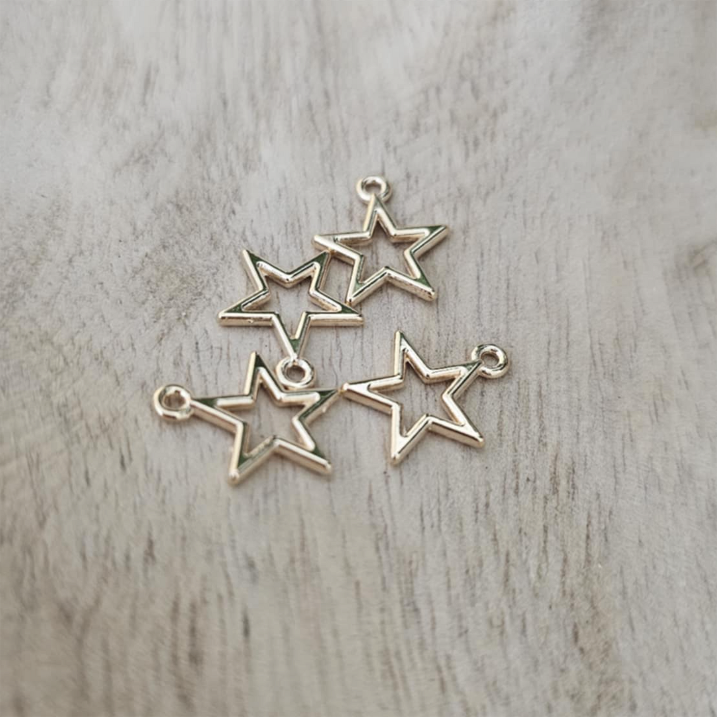 Gold Outline Star Charm Custom Charm Necklace