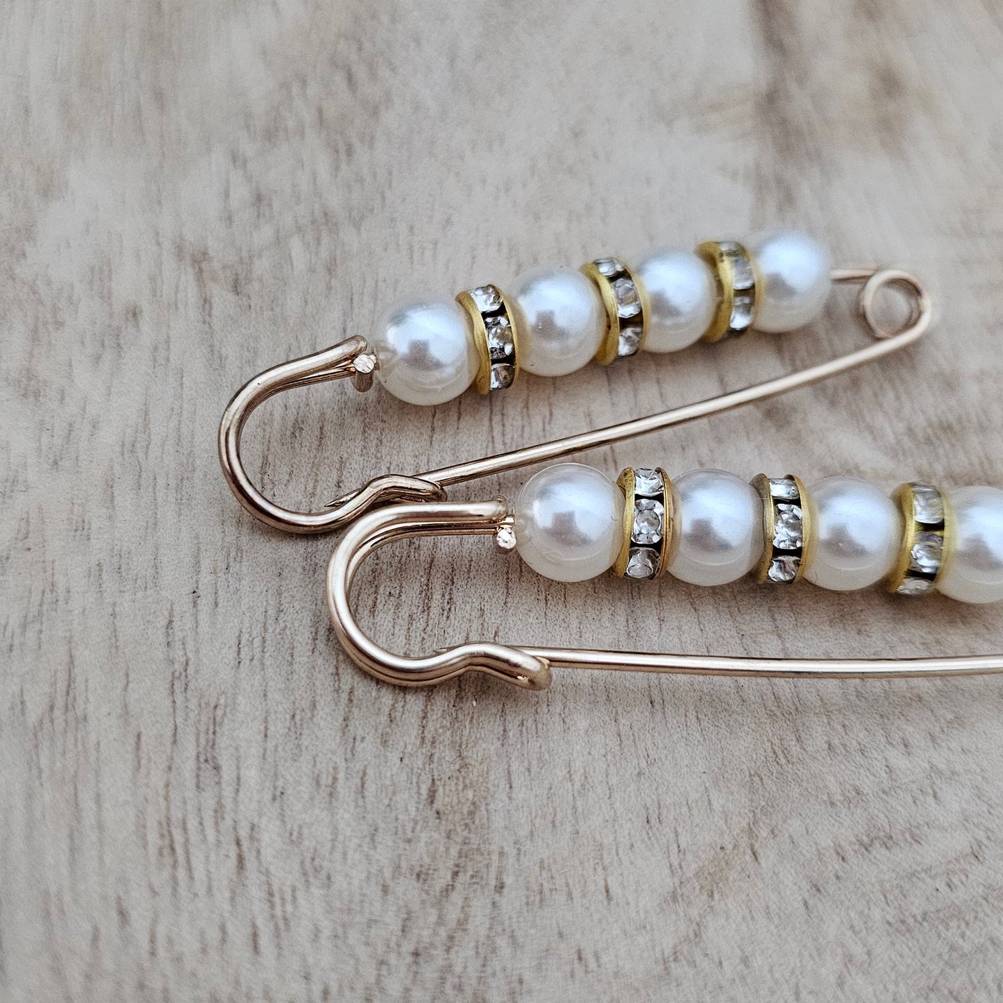 Pearl Crystal Shoe Pins Custom Charms Close up