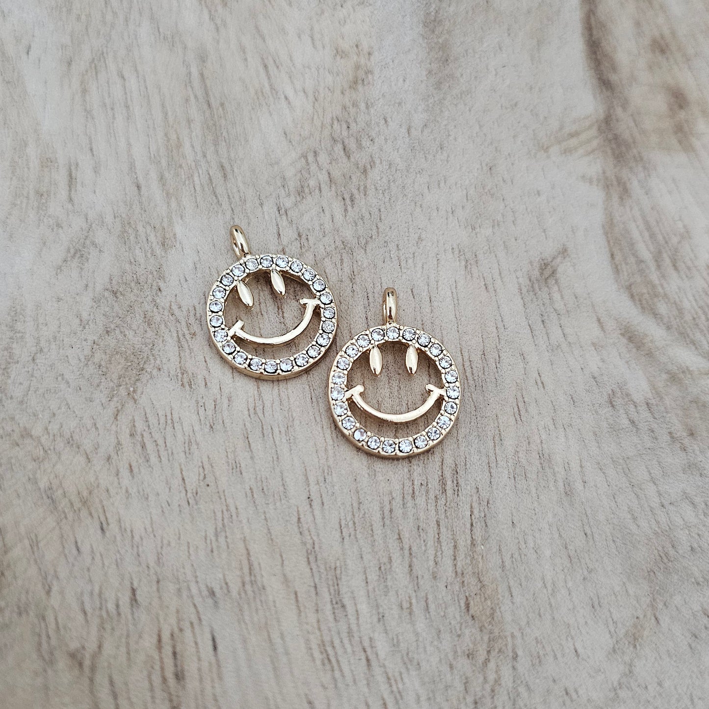 Sparkly Smiley Face Charm Custom Charm Necklace
