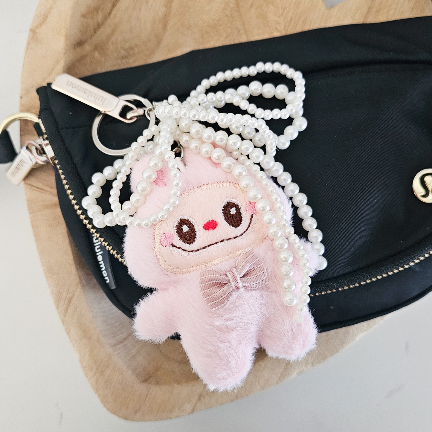Plush Labubu Keychain – Pastel Plush Bag Charm for Tween & Teen Girls | Kawaii Accessories, Cute Gift, Stocking Stuffer