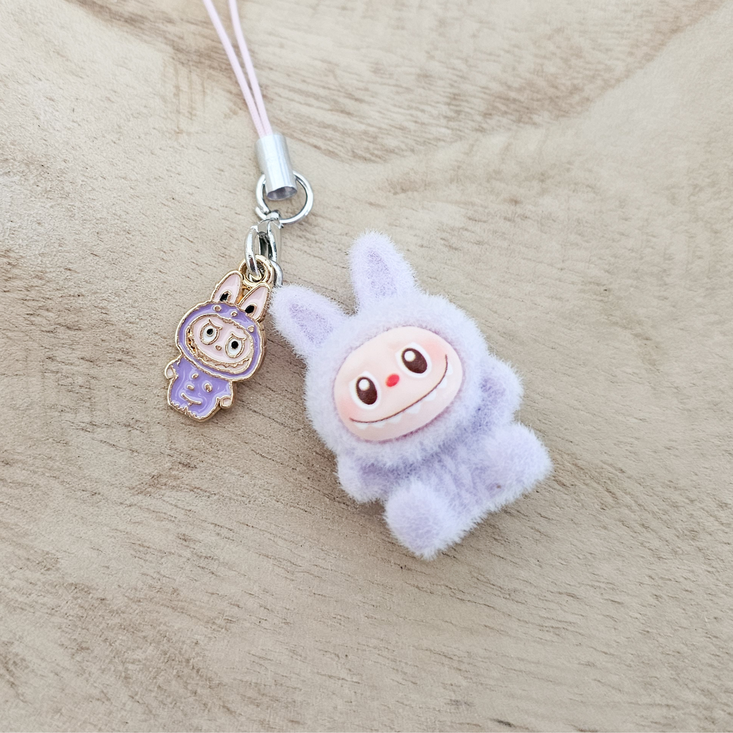 Fuzzy Labubu Keychain – Pastel Plush Bag Charm for Tween & Teen Girls | Kawaii Accessories, Cute Gift, Stocking Stuffer