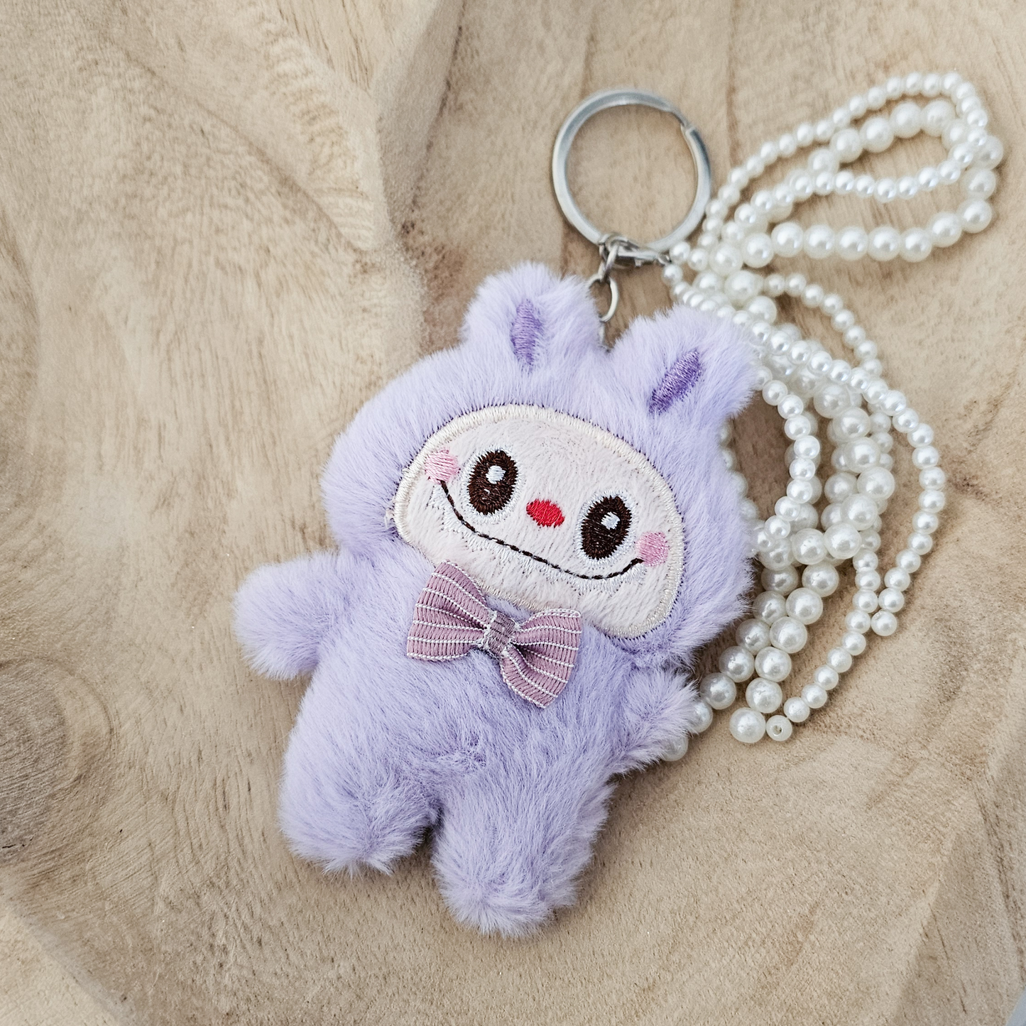 Plush Labubu Keychain – Pastel Plush Bag Charm for Tween & Teen Girls | Kawaii Accessories, Cute Gift, Stocking Stuffer