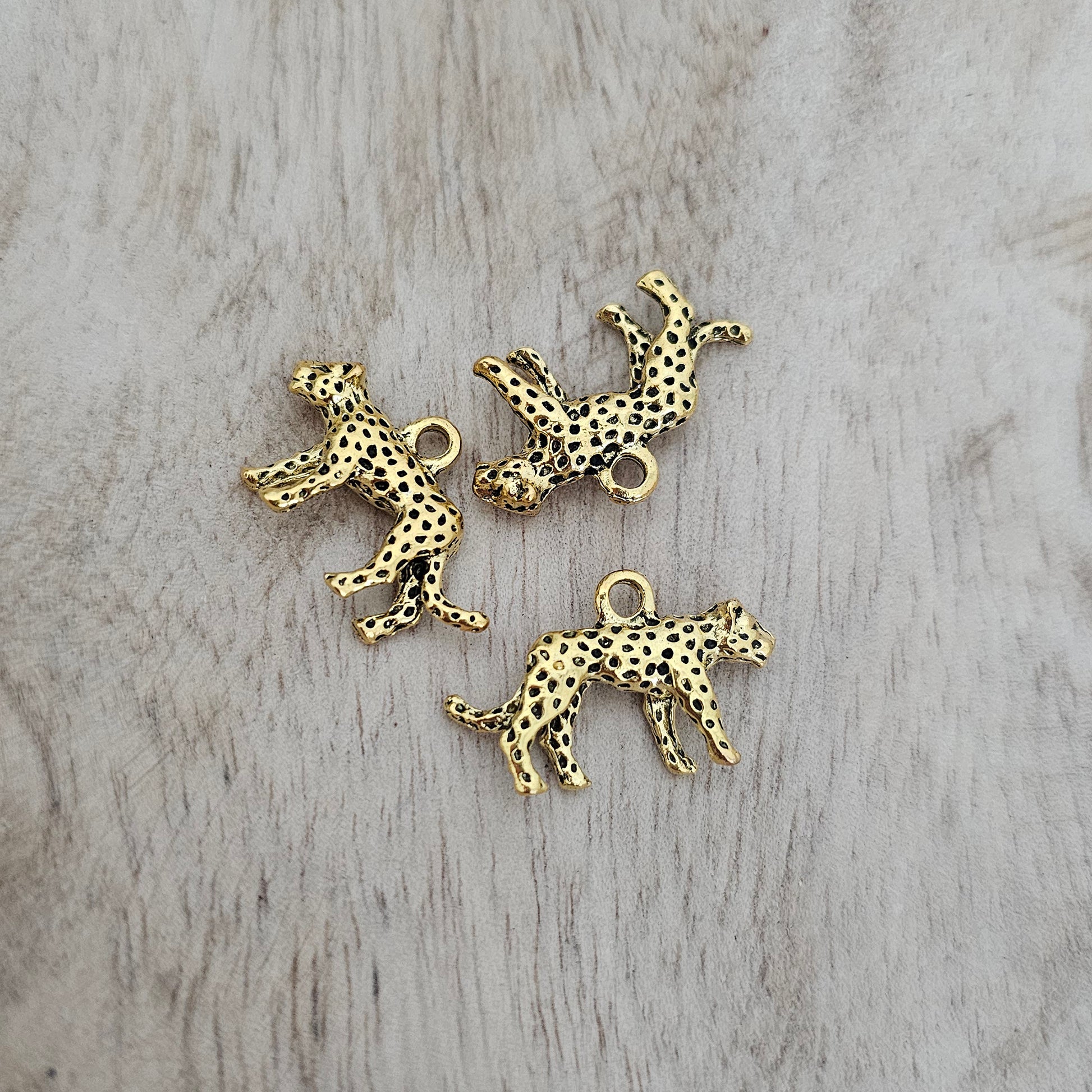 Cheetah Leopard Gold Charm Custom Charm Necklace