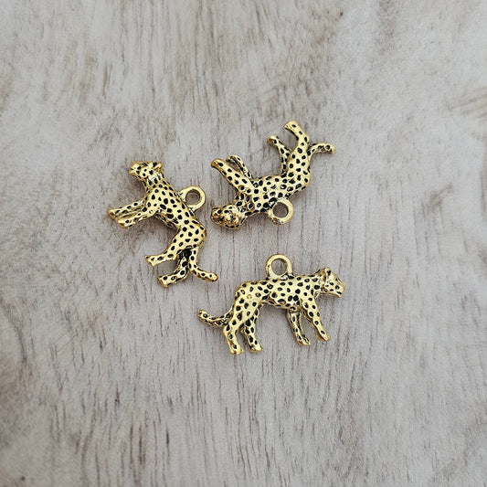 Cheetah Leopard Gold Charm Custom Charm Necklace