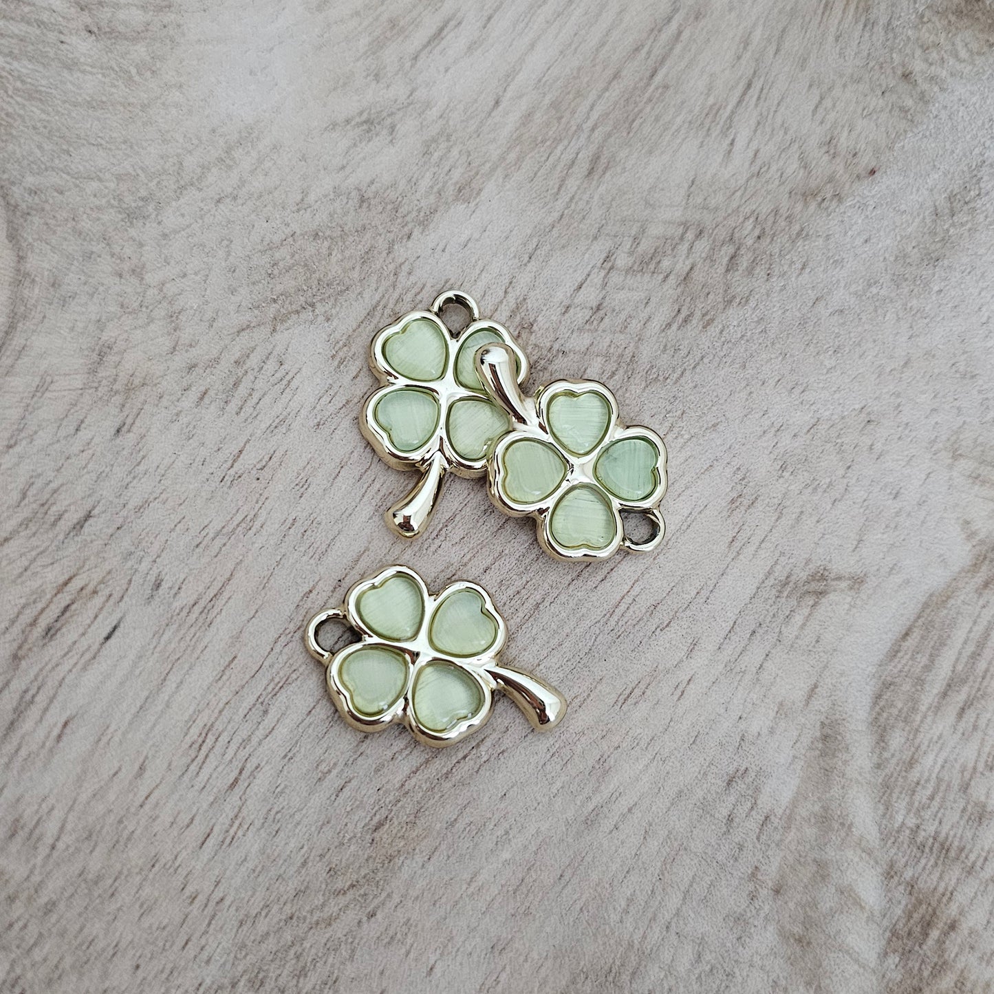 Clover Gem Charm Gold Custom Charm Necklace