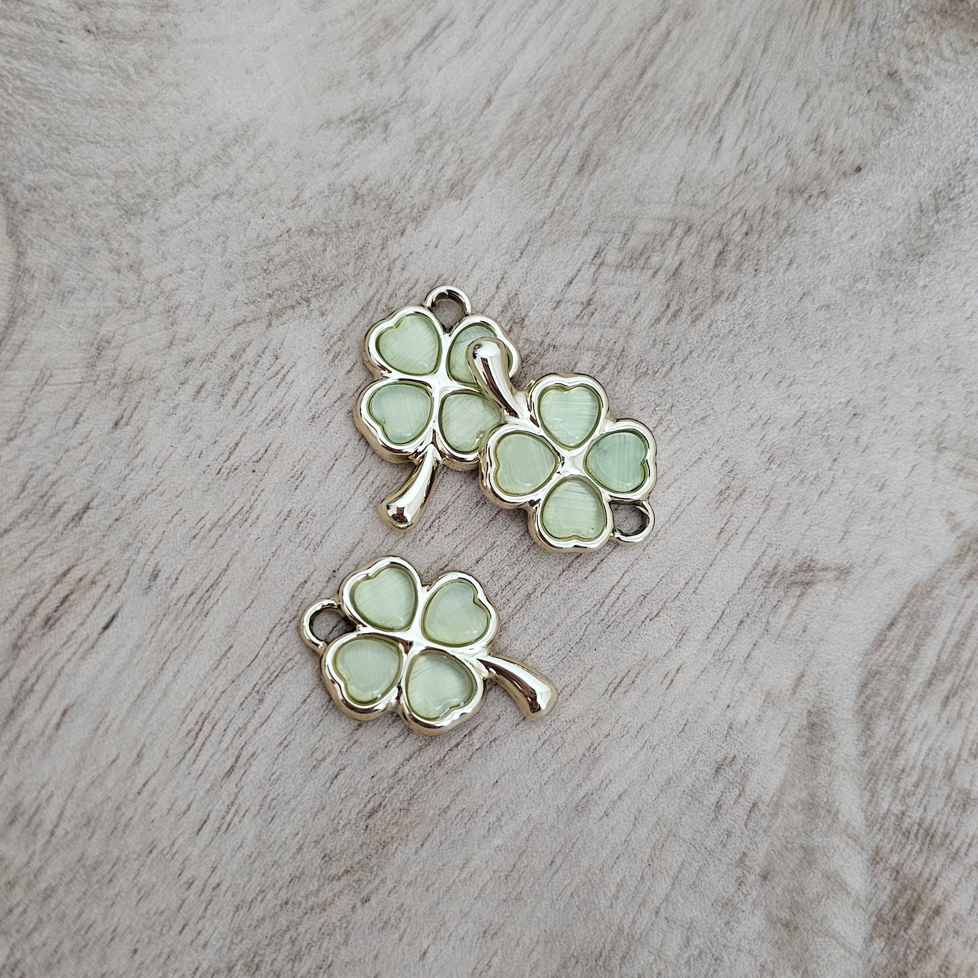 Clover Gem Charm Gold Custom Charm Necklace