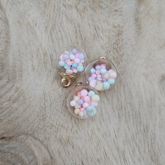 Confetti Ball Charm Custom Charm Necklace