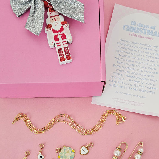 Countdown Christmas Box Package Twelve Days Custom Charm Necklace