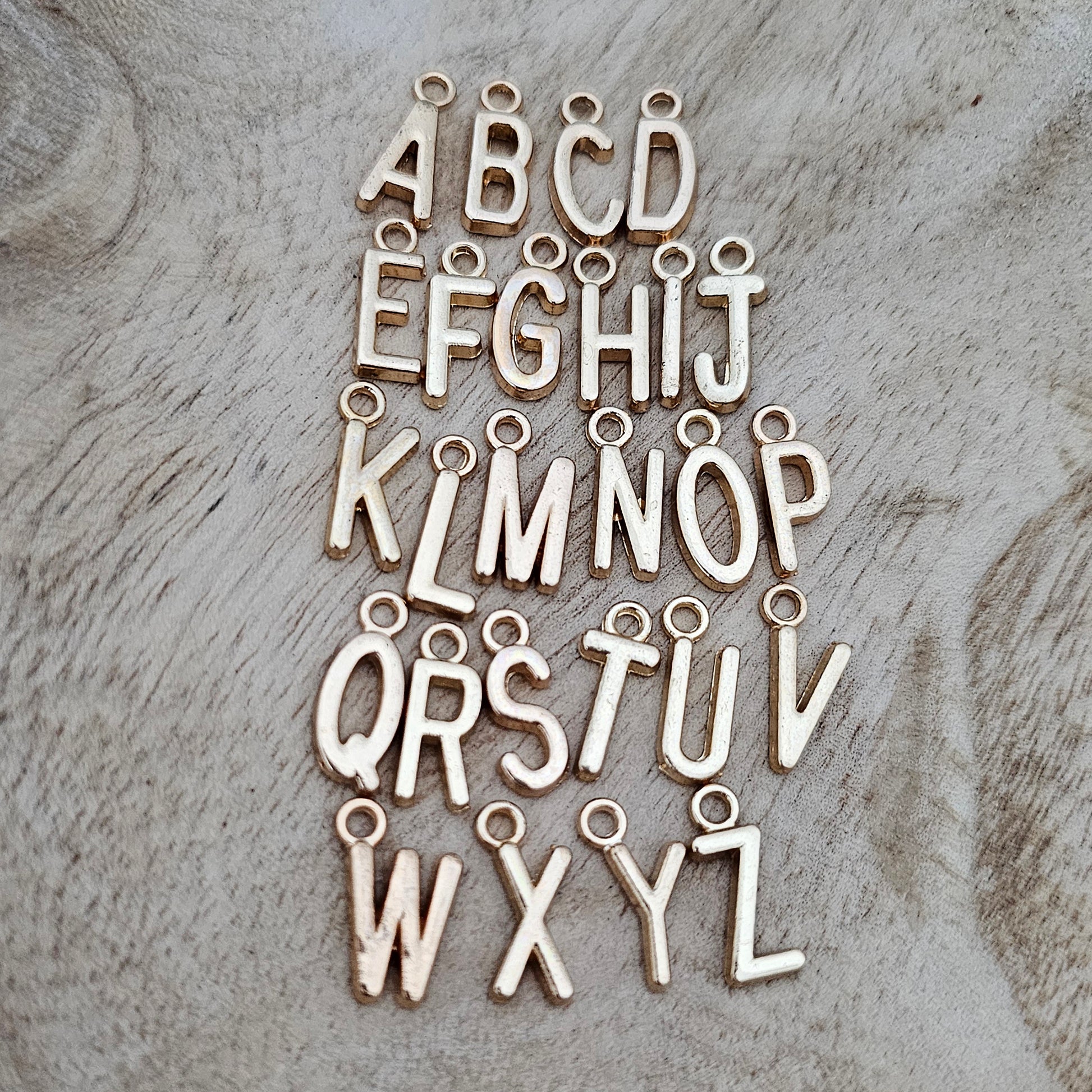 Custom Charm Alphabet Letter Gold Custom Charm Necklace
