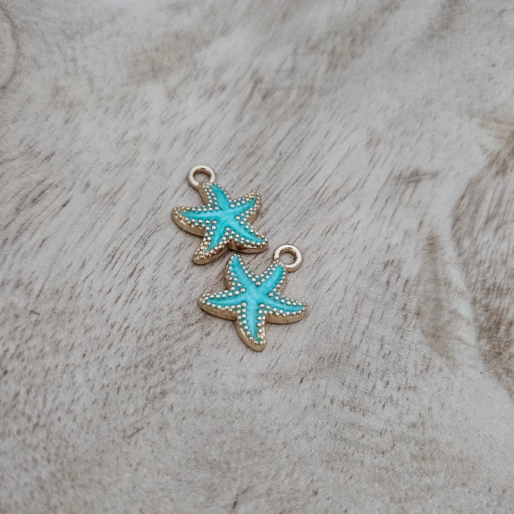 Custom Charm Aqua Starfish Custom Charm Necklace