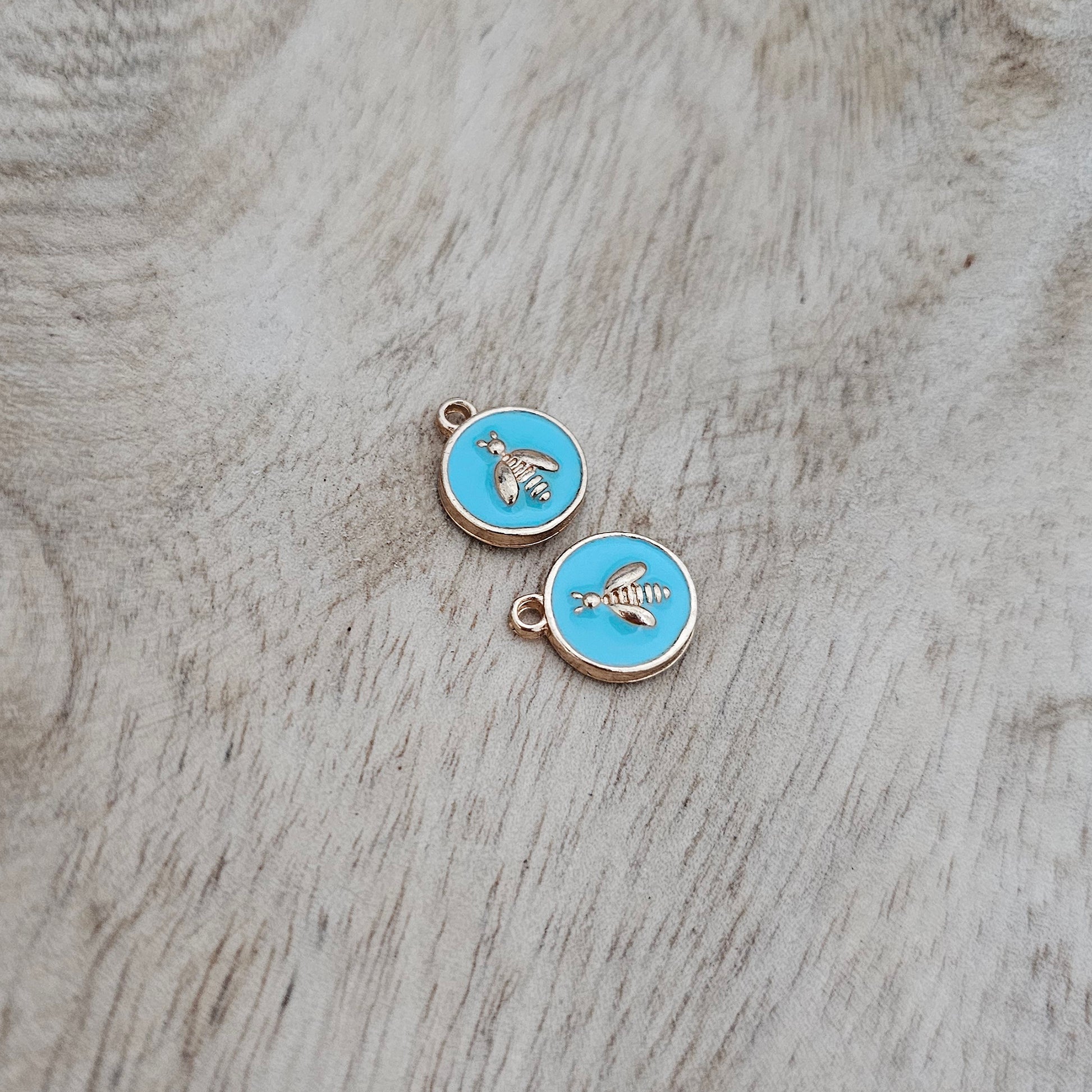 Custom Charm Bee Pendant Blue Custom Charm Necklace