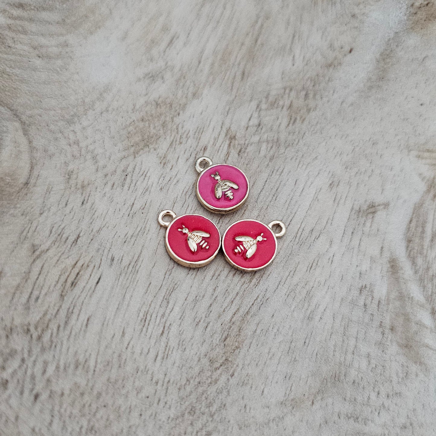Custom Charm Bee Pendant Red Custom Charm Necklace