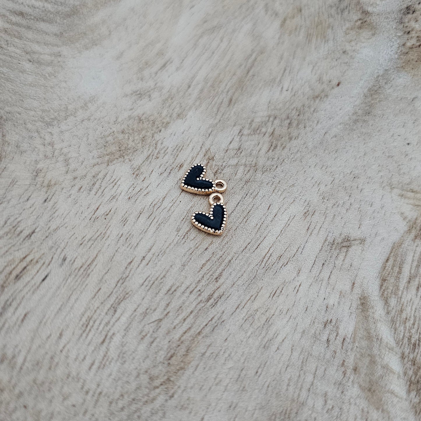 Custom Charm Black Mini Heart Charm Custom Charm Necklace
