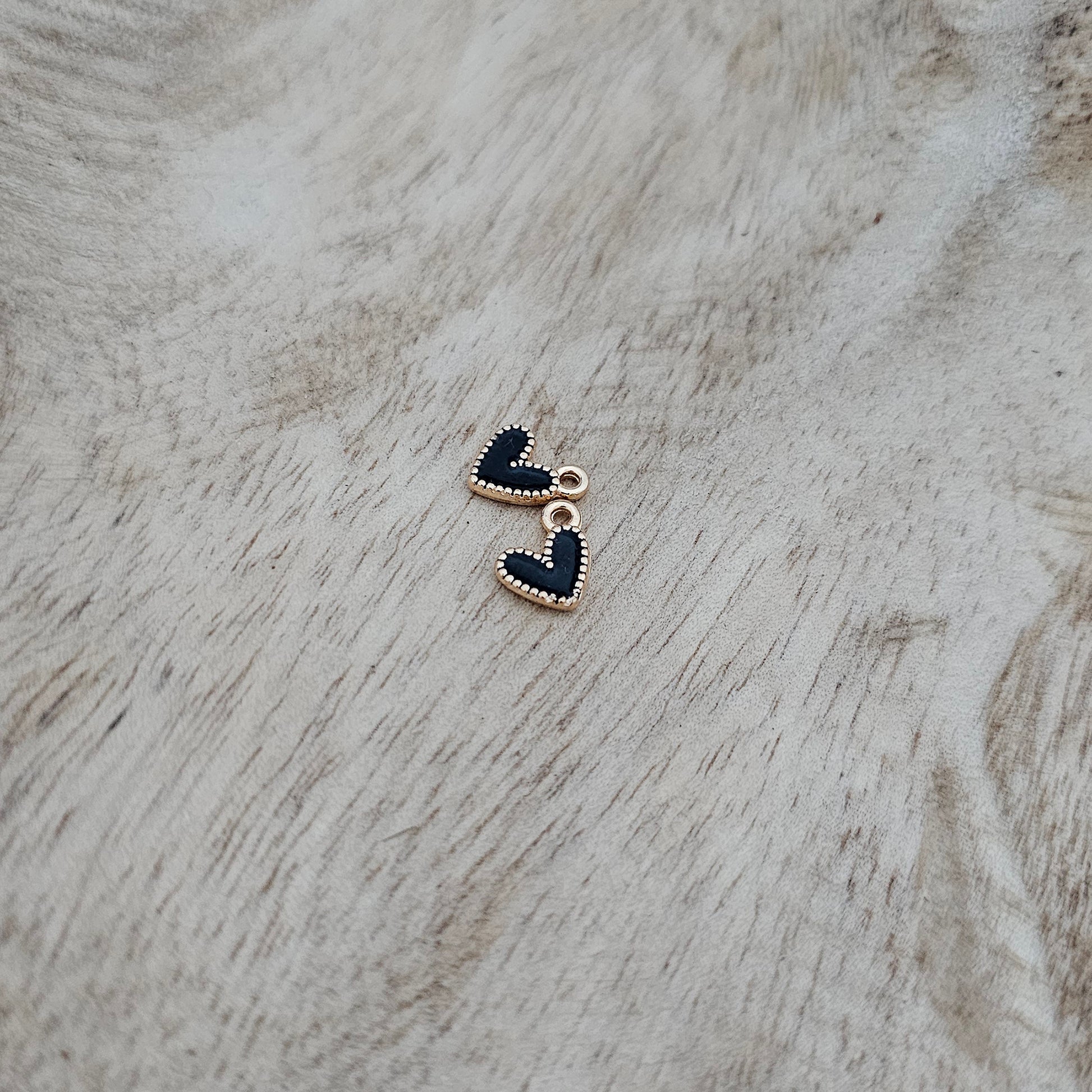 Custom Charm Black Mini Heart Charm Custom Charm Necklace