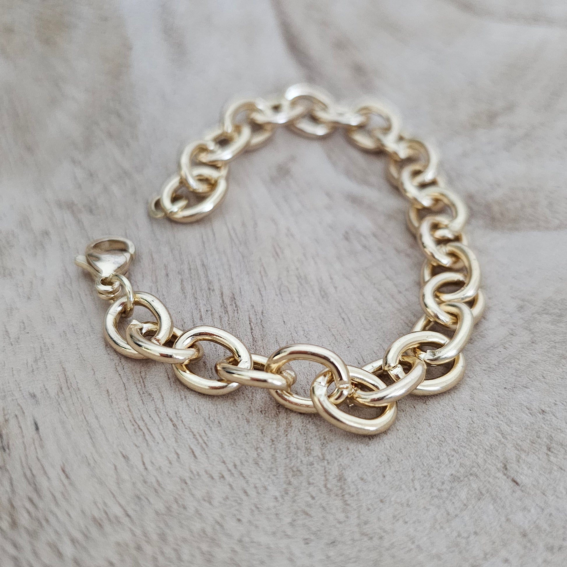 Custom Charm Bracelet Gold Chunky Link