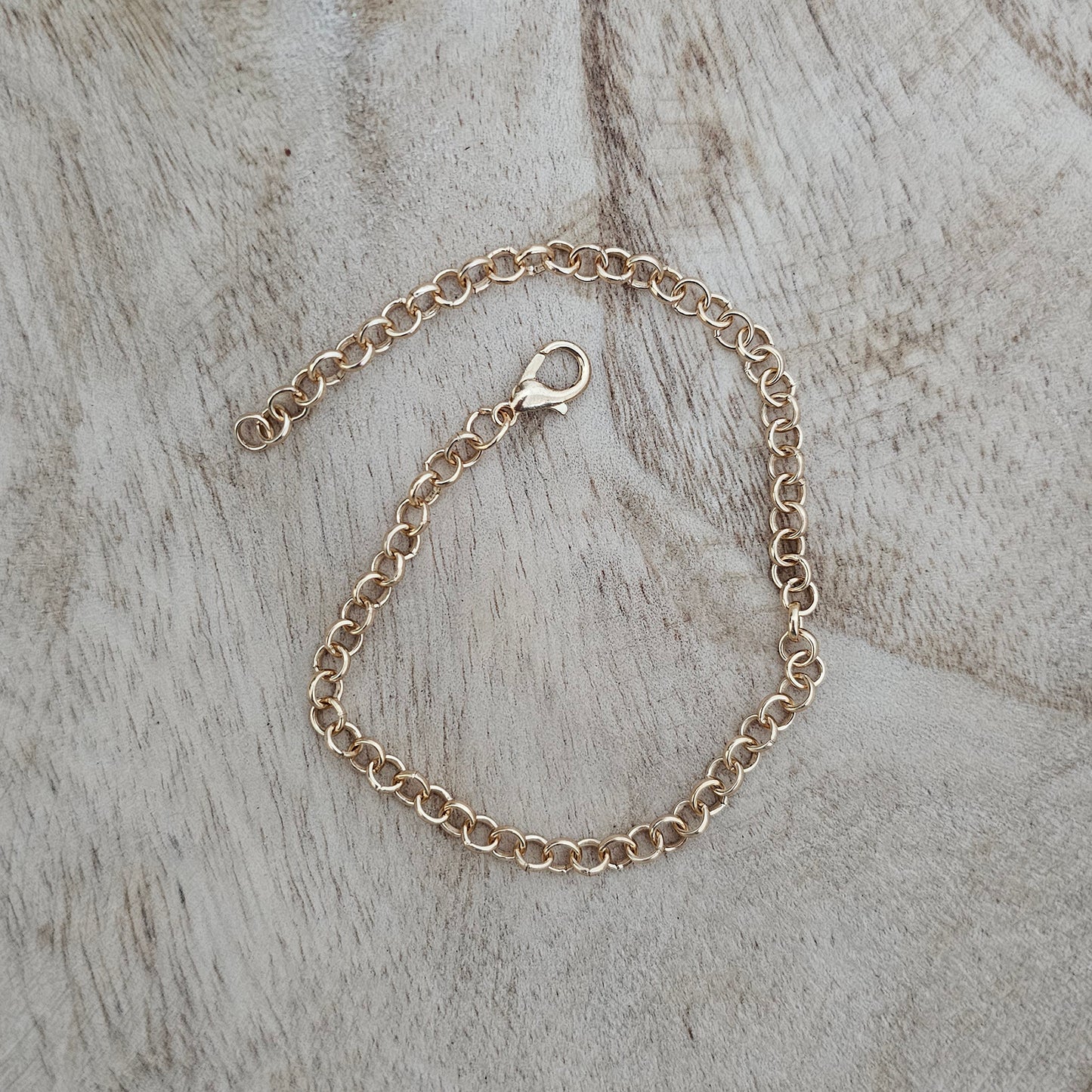 Custom Charm Bracelet Gold Small Chain Above