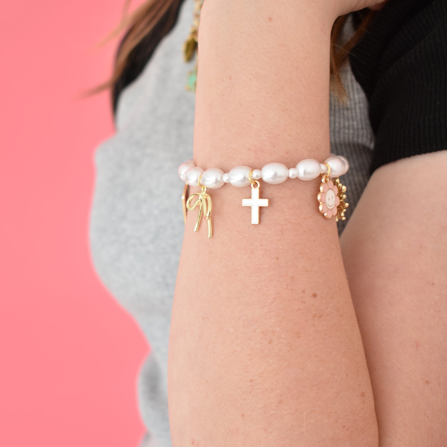 Custom Charm Bracelet Pearl Nike Shoe Charm