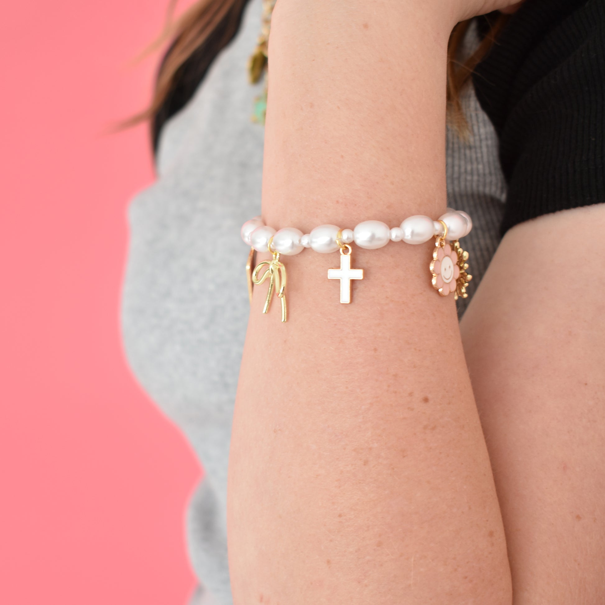 Custom Charm Bracelet Pearl Nike Shoe Charm