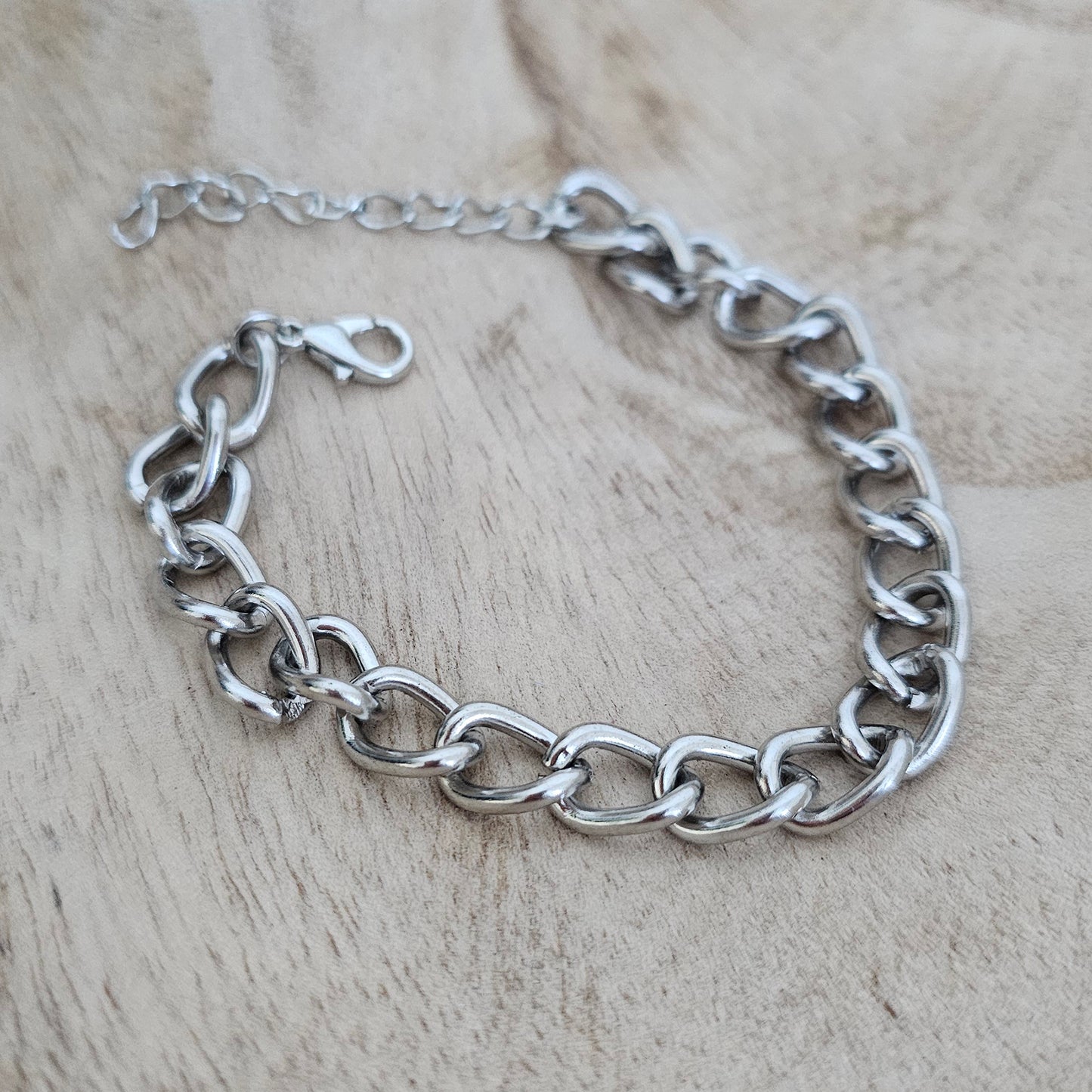 Custom Charm Bracelet Silver Chunky Link