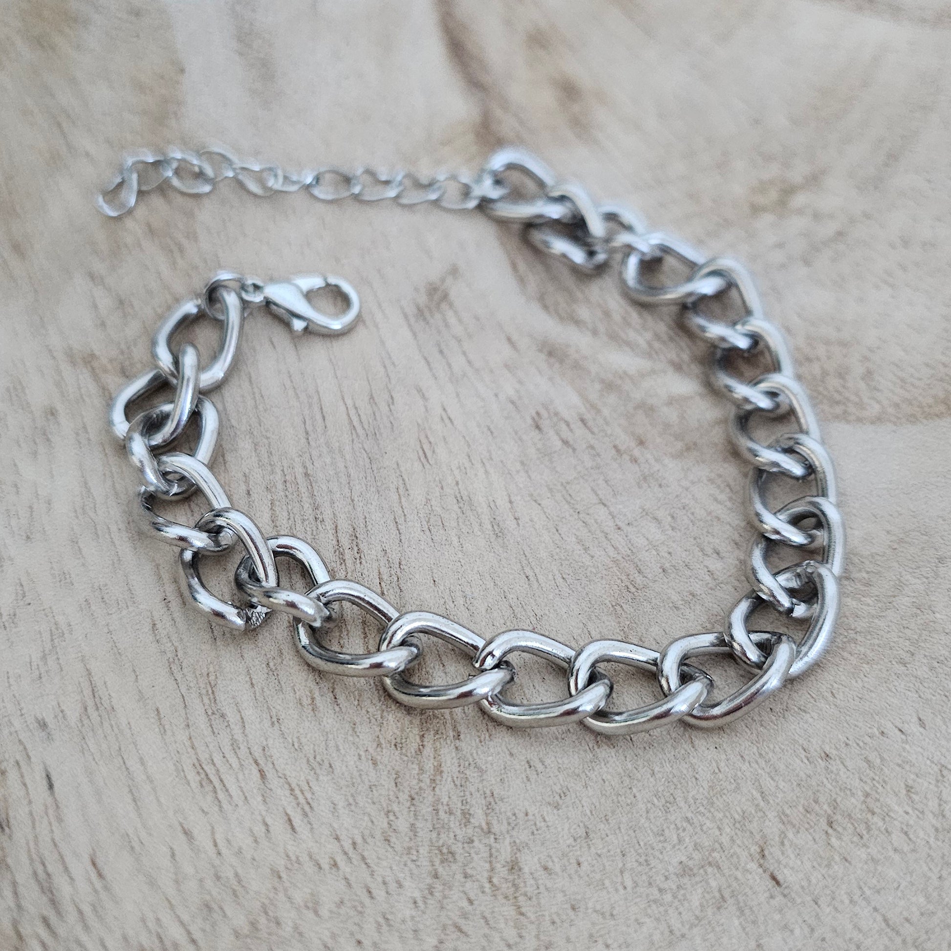 Custom Charm Bracelet Silver Chunky Link