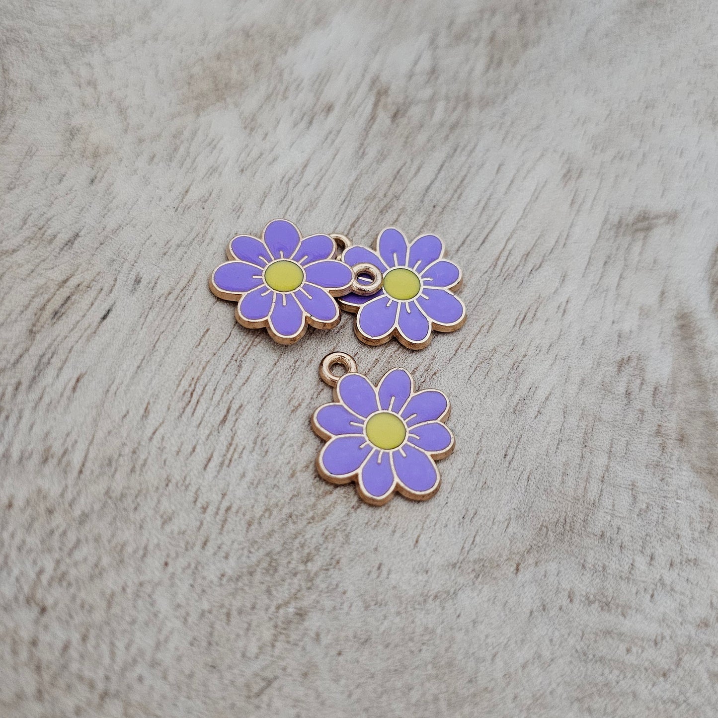 Custom Charm Country Flower Purple Custom Charm Necklace