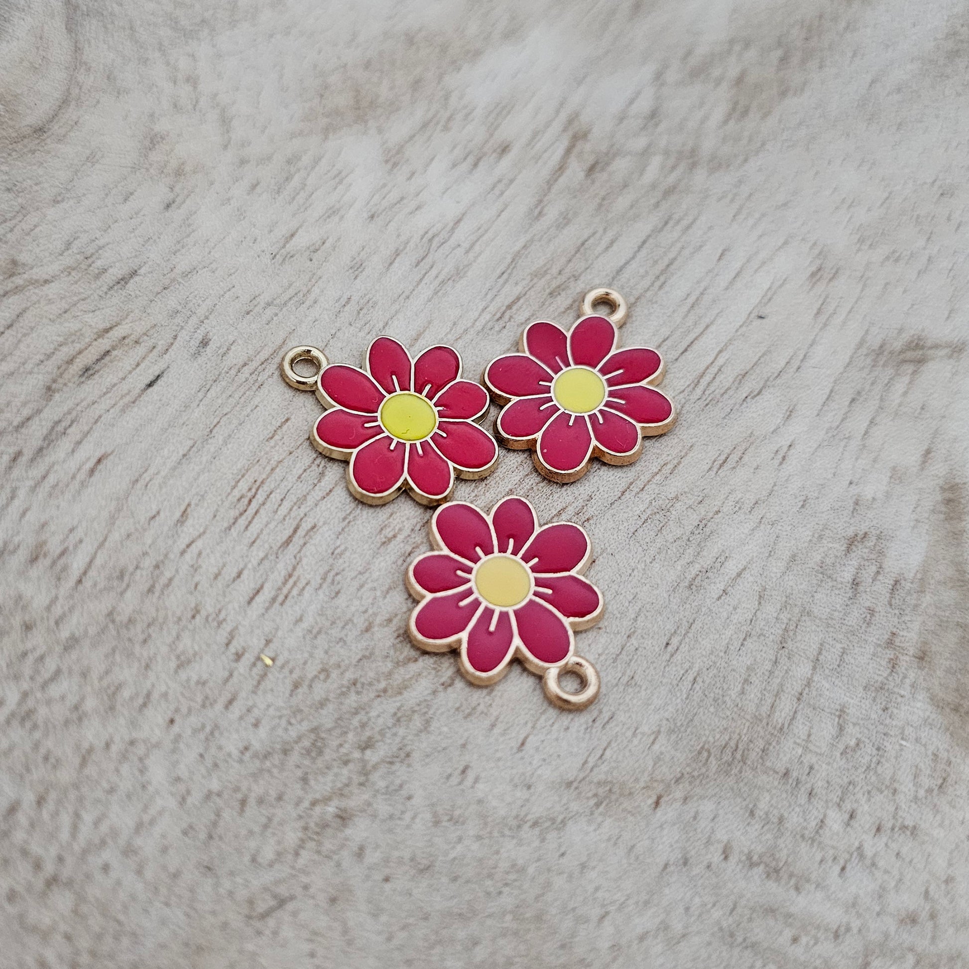 Custom Charm Country Flower Red Custom Charm Necklace