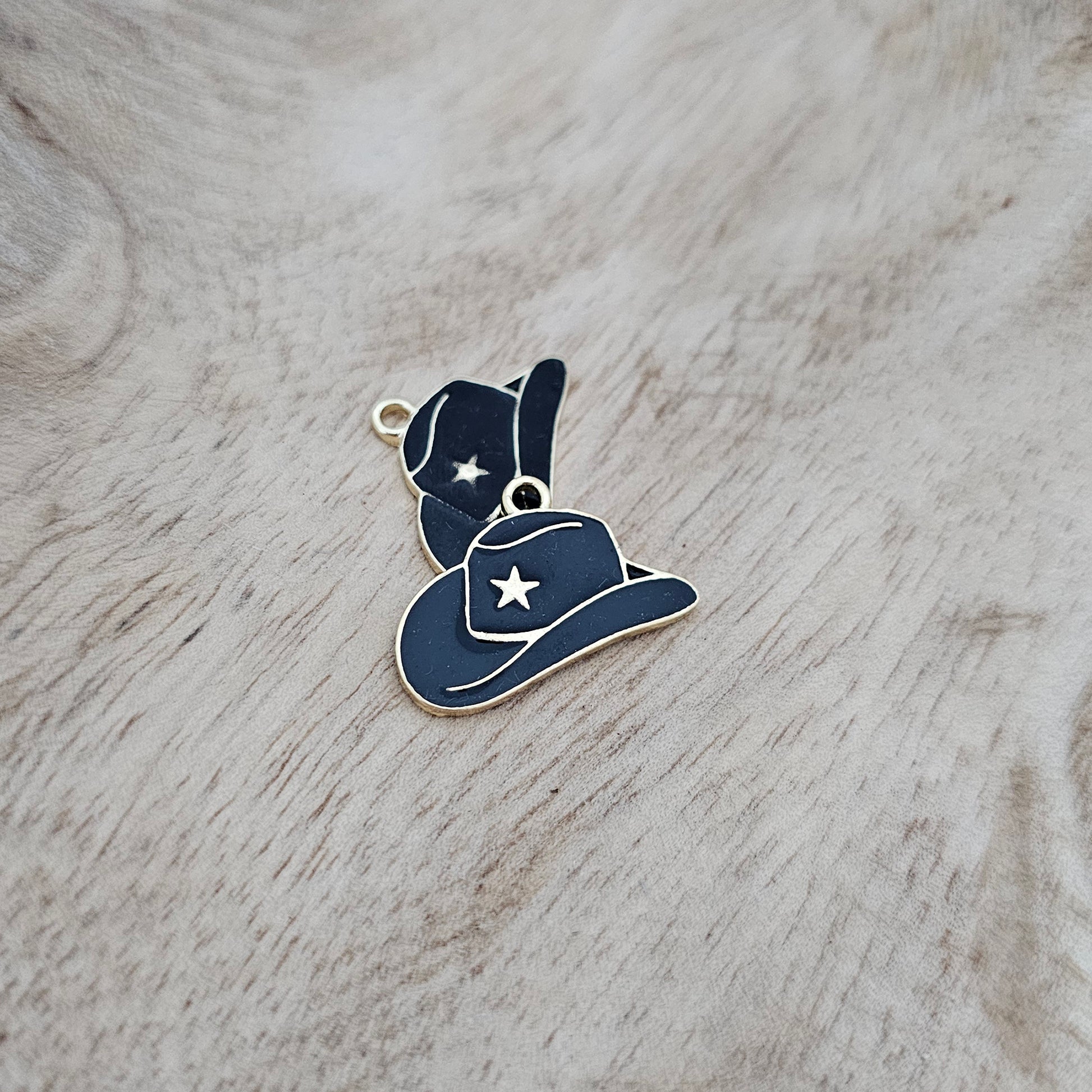Custom Charm Cowboy Hat Black Custom Charm Necklace