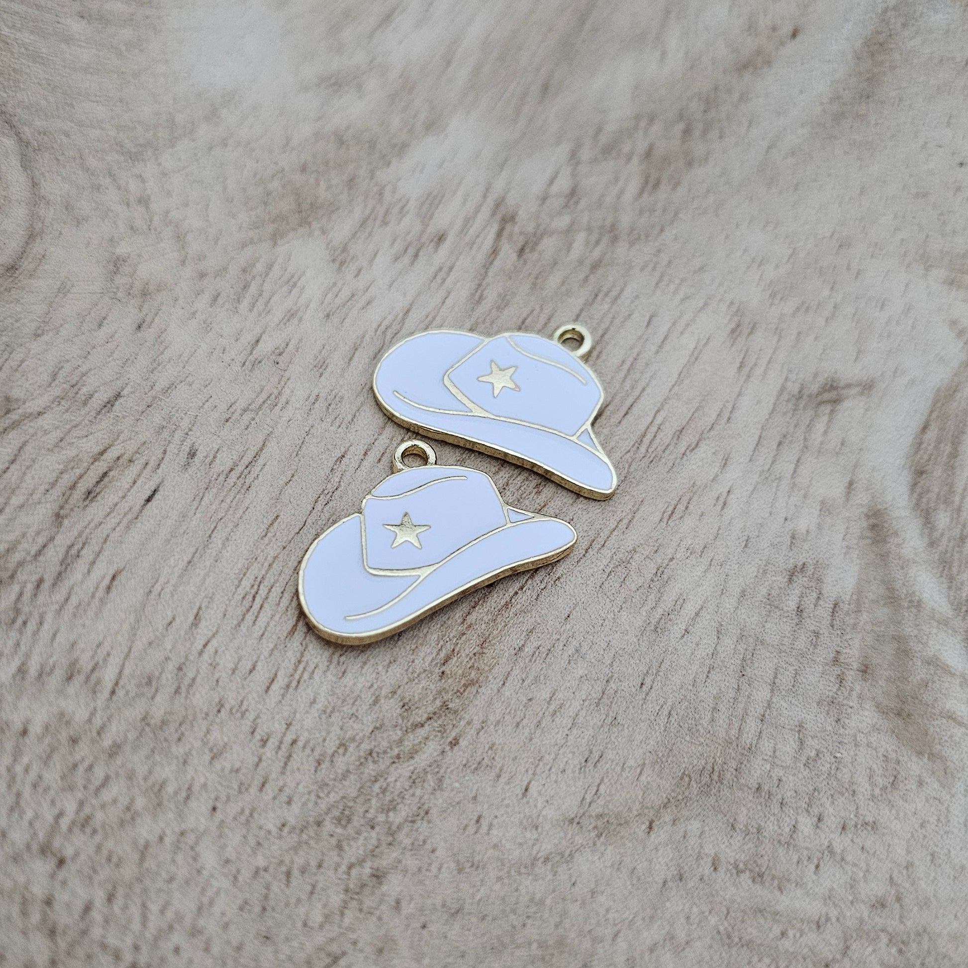 Custom Charm Cowboy Hat White Custom Charm Necklace