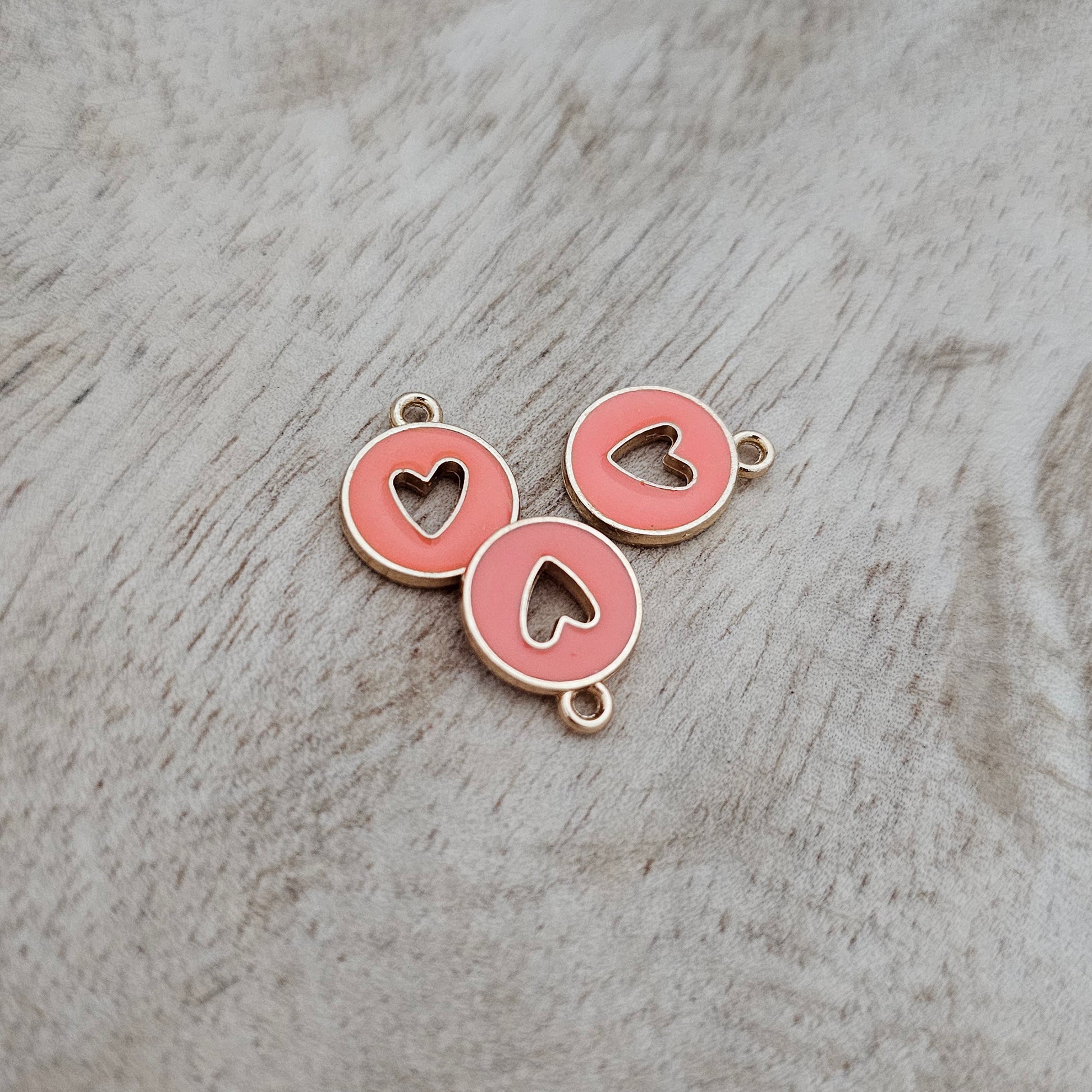 Custom Charm Cut-Out Heart Peach Custom Charm Necklace