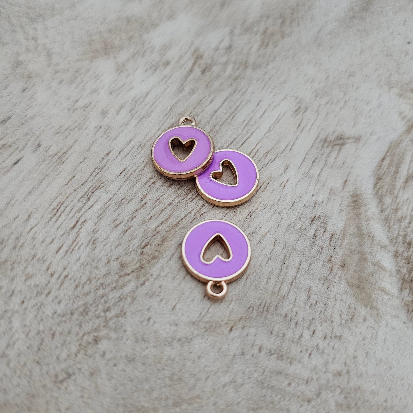 Custom Charm Cut Out Heart Purple Custom Charm Necklace