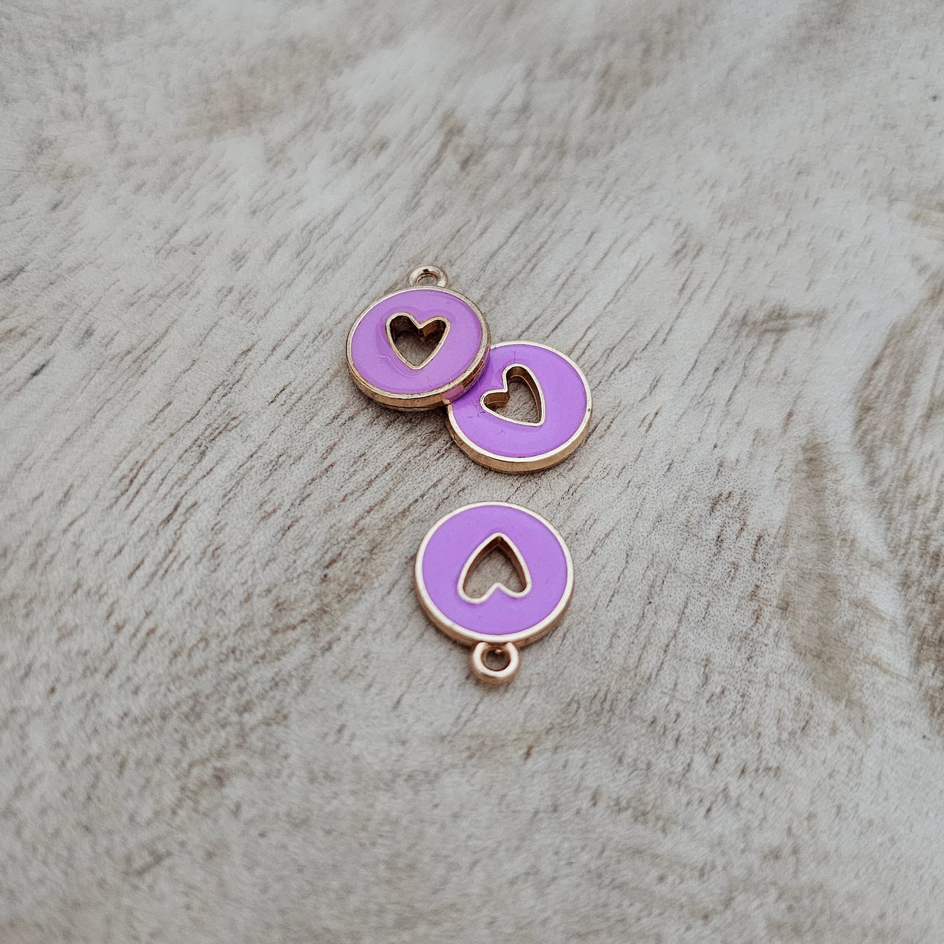 Custom Charm Cut Out Heart Purple Custom Charm Necklace