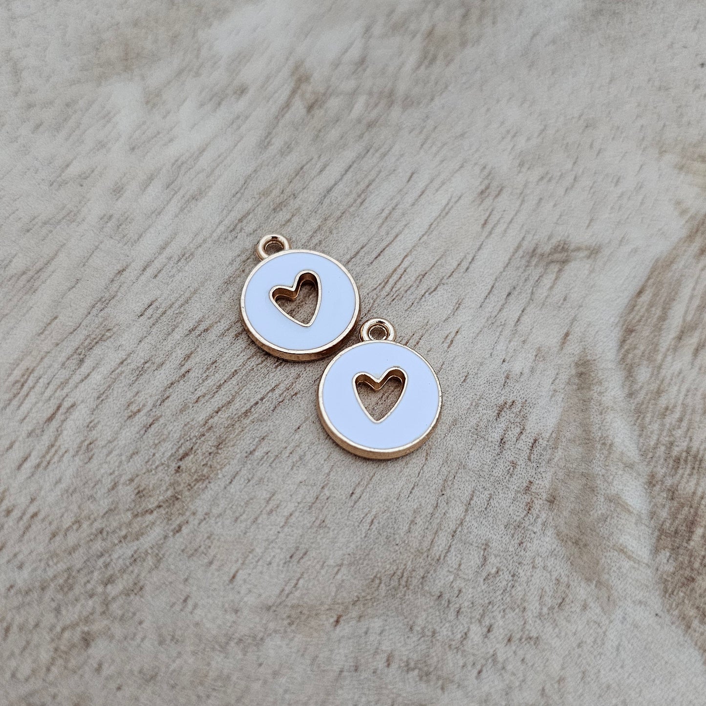 Custom Charm Cut Out Heart White Custom Charm Necklace