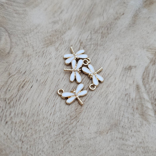 Custom Charm Dragonfly White Custom Charm Necklace