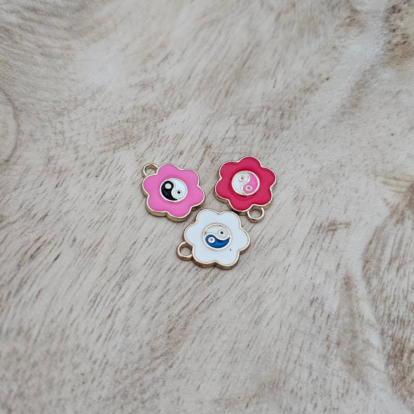 Custom Charm Flower Ying Yang Mix Custom Charm Necklace