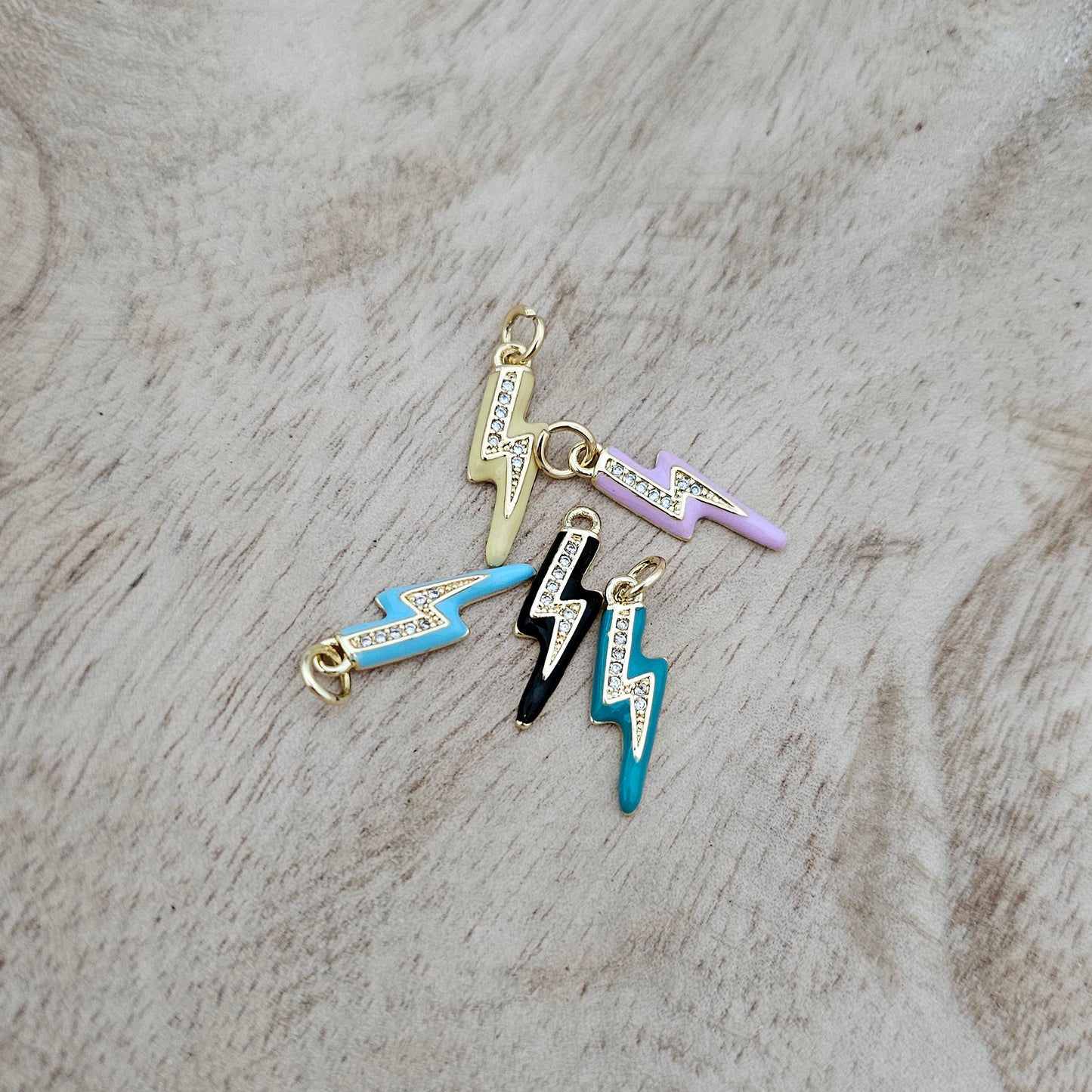 Custom Charm Gem Lightening Bolt Mixed Custom Charm Necklace